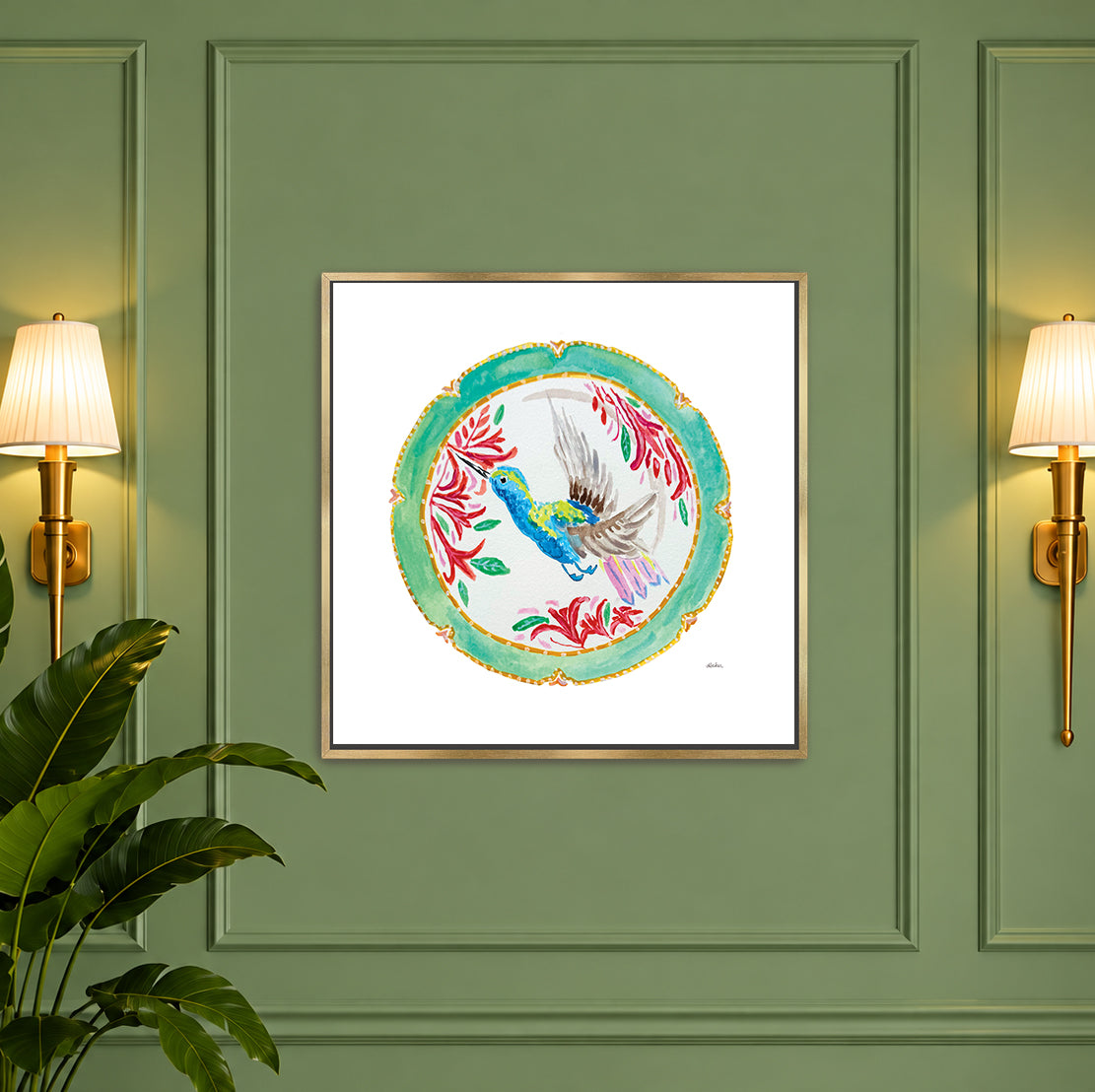 Pretty Plates Series Stretched Framed Canvas Art Print