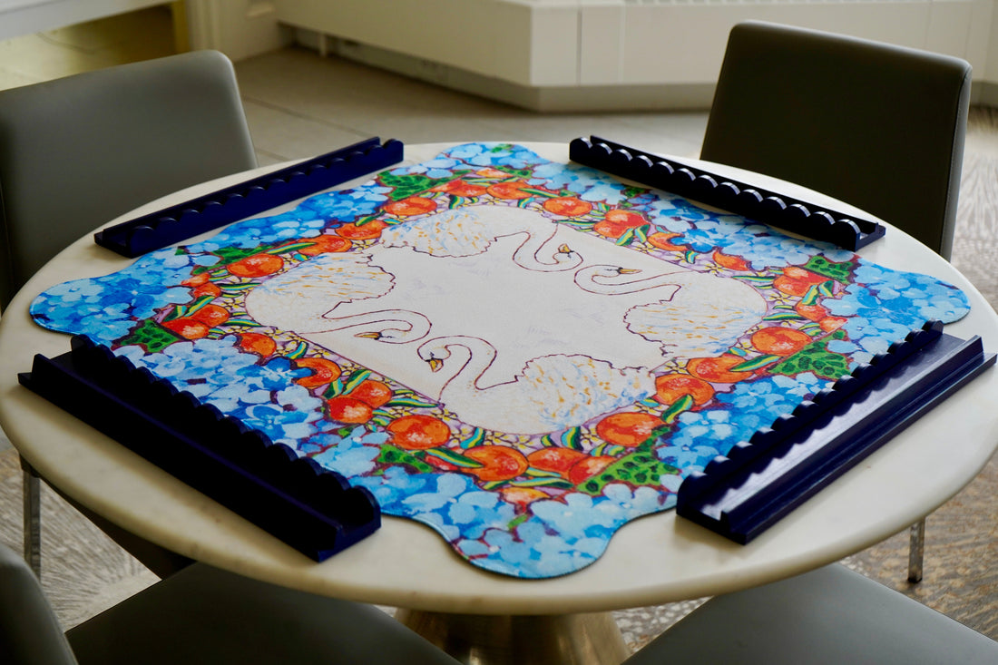 A beautiful mahjong mat made from an originall painting