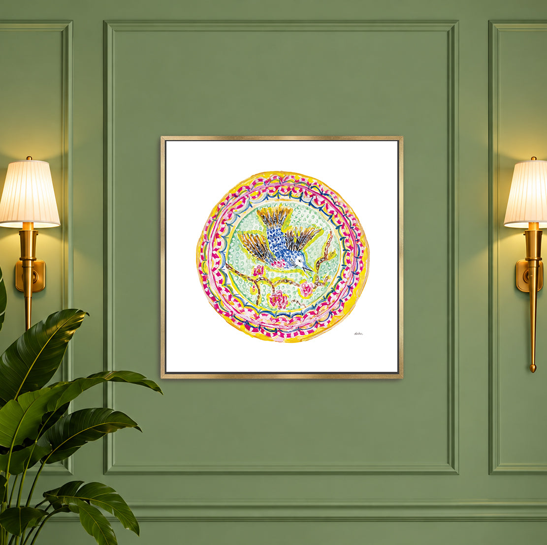 Pretty Plates Series Stretched Framed Canvas Art Print