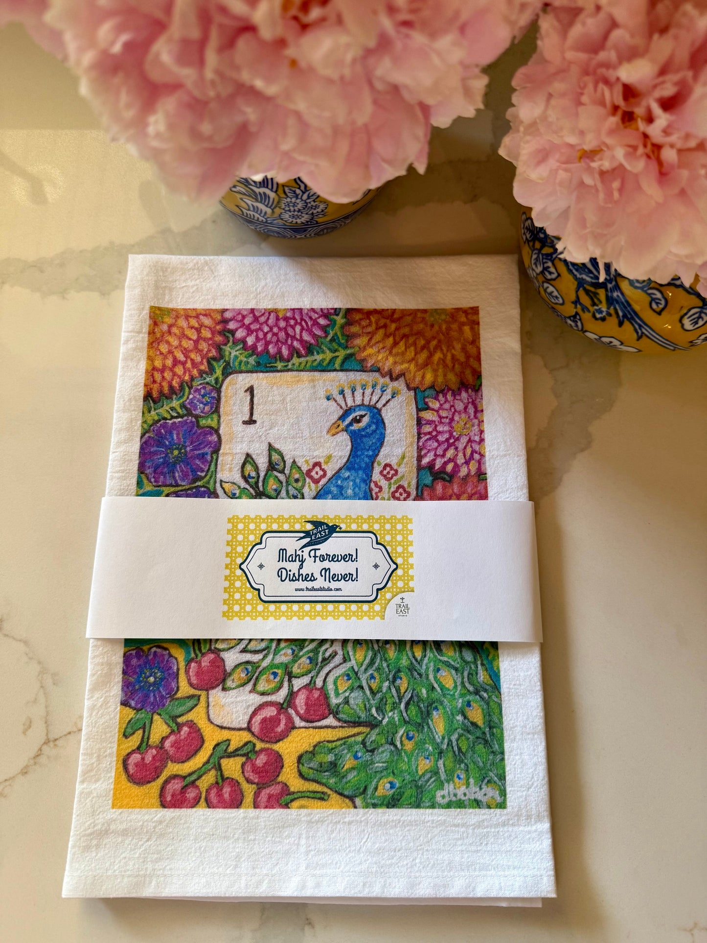 Bird Bam III The Peacock Tea Towel