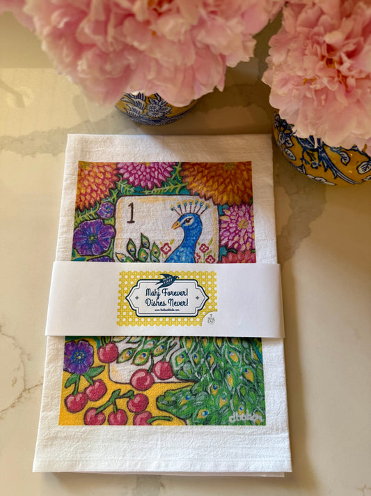 Bird Bam III The Peacock Tea Towel