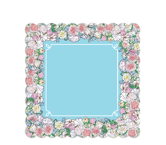 A beautiful mahjong mat featuring an original painting of Juliet roses and peonies by Trail East Studio and Ada Michigan