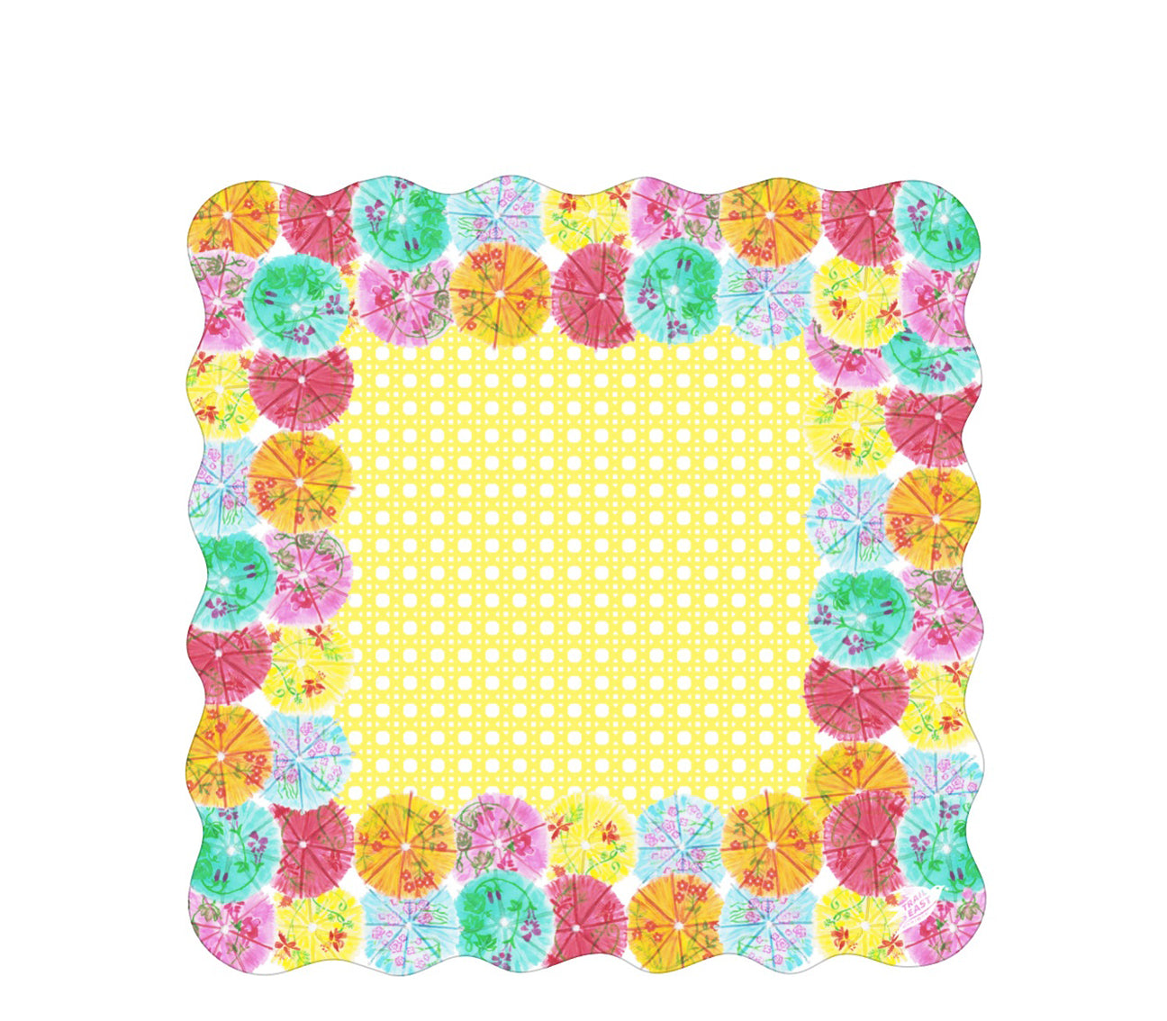 A festive Mahjong Mat featuring colorful drink umbrellas