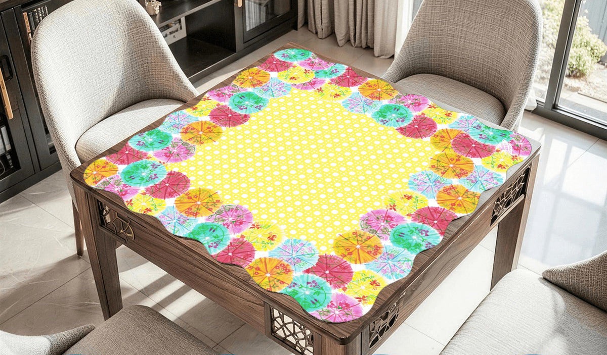 A festive Mahjong Mat featuring colorful drink umbrellas