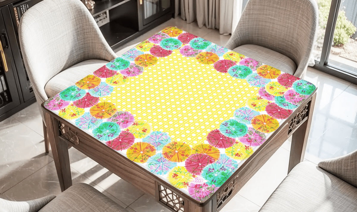 A festive Mahjong Mat featuring colorful drink umbrellas.