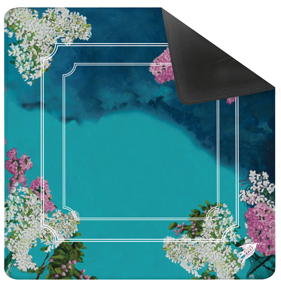 Serene Lilacs Mahjong Mat (Neoprene and Leather Look)