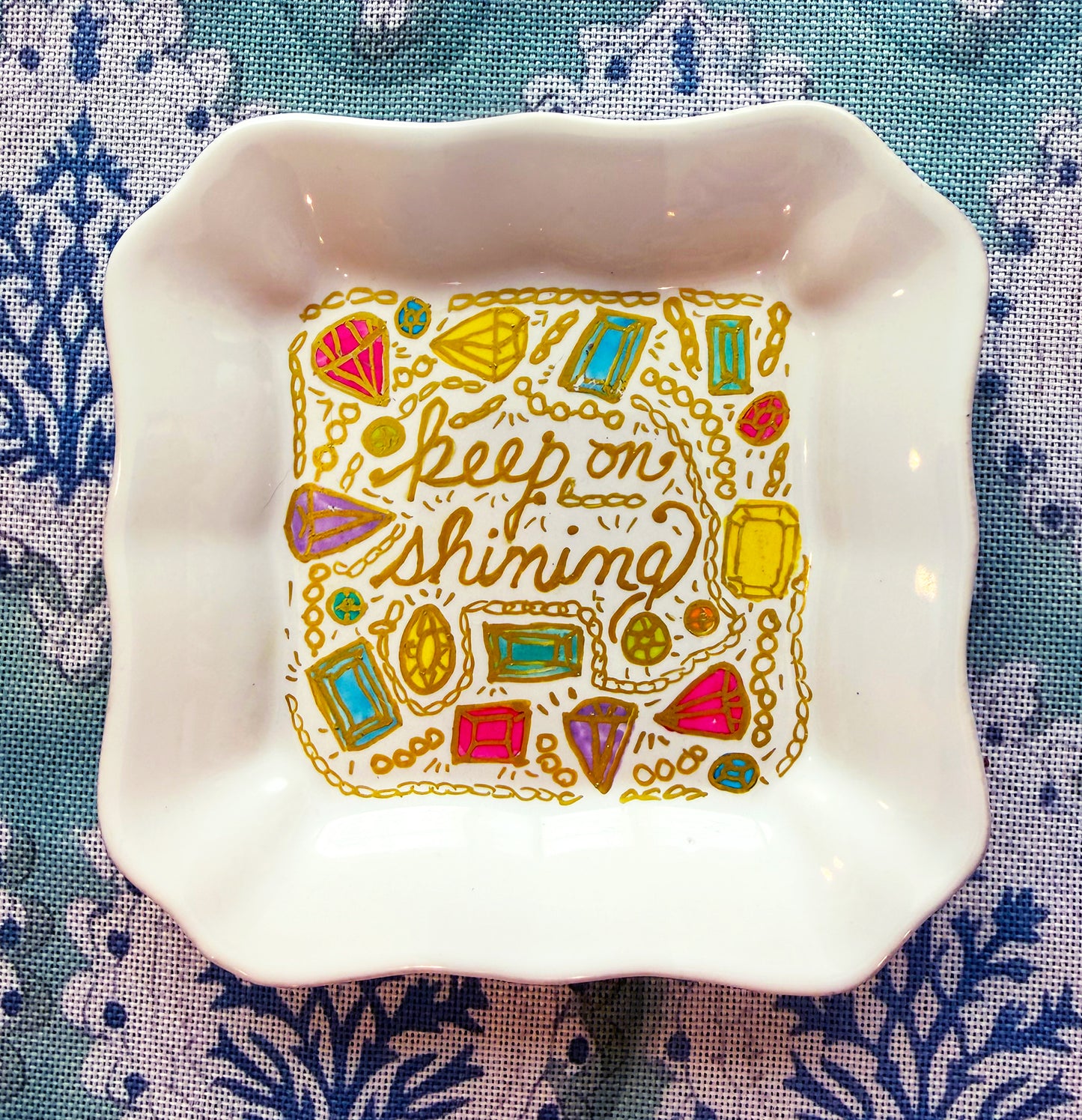Keep On Shining Hand-Painted Trinket Tray - The Perfect Gift